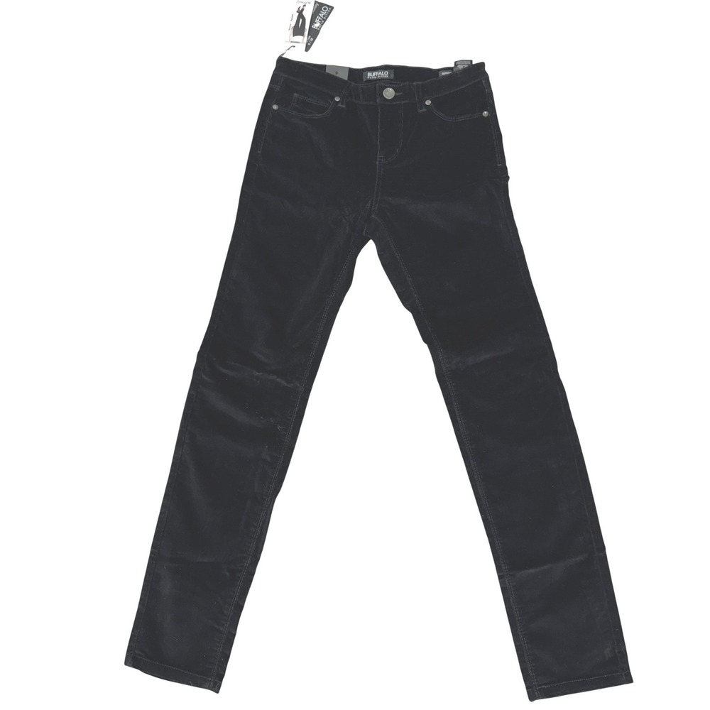 Buffalo David Bitton Supreme Mid-Rise Skinny Corduroy Pants Black Women 6/28 NEW